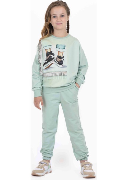 Kız Çocuk Baskılı Püskül Detaylı Sweatshırt fırsatları