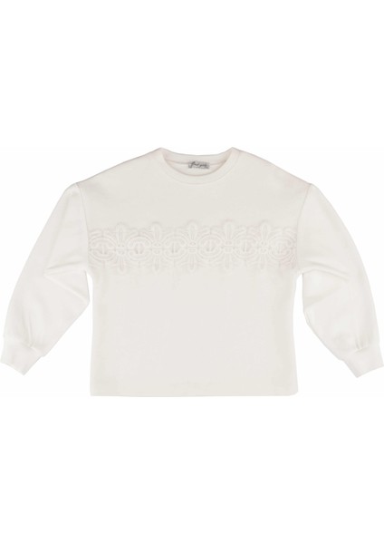 Kız Çocuk Dantel Işlemeli Sweatshırt fiyatları