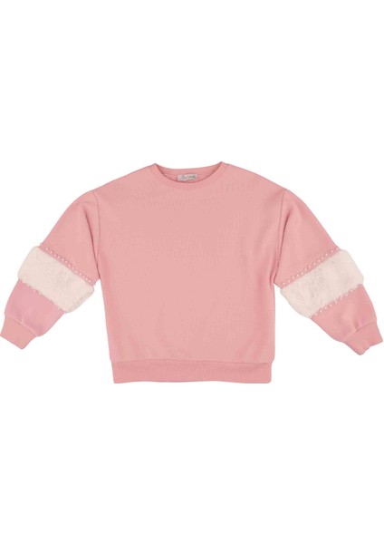Kız Çocuk Blok Peluş Detaylı Sweatshırt fiyatları
