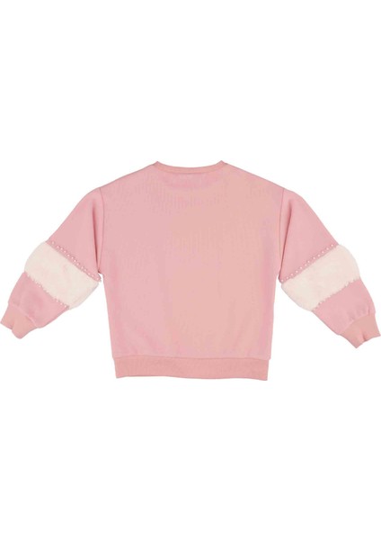 Kız Çocuk Blok Peluş Detaylı Sweatshırt modelleri