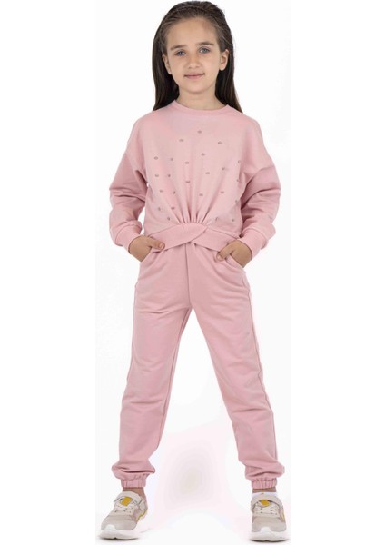 Kız Çocuk Asimetrik Lastikli Sweatshırt