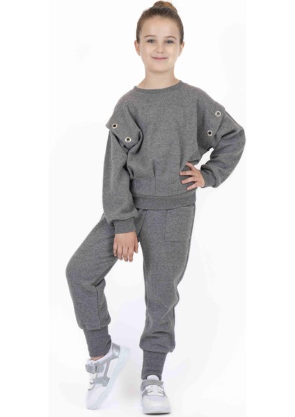 Kız Çocuk Kuşgözü Detaylı Sweatshırt