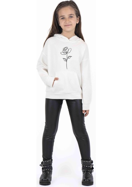 Kız Çocuk Kapüşonlu Kanguru Cepli Sweatshırt