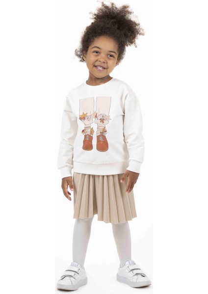 Kız Çocuk Baskılı Sweatshırt