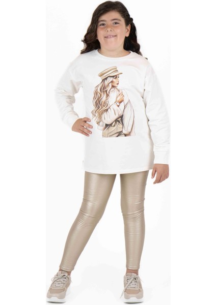 Kız Çocuk Baskılı Sweatshırt
