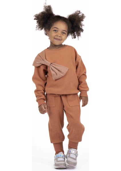 Kız Çocuk Fiyonk Detaylı Sweatshırt