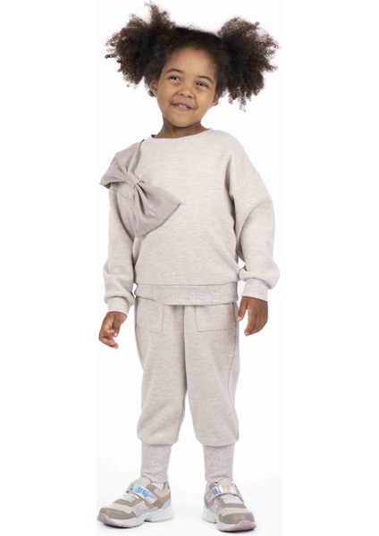 Kız Çocuk Fiyonk Detaylı Sweatshırt