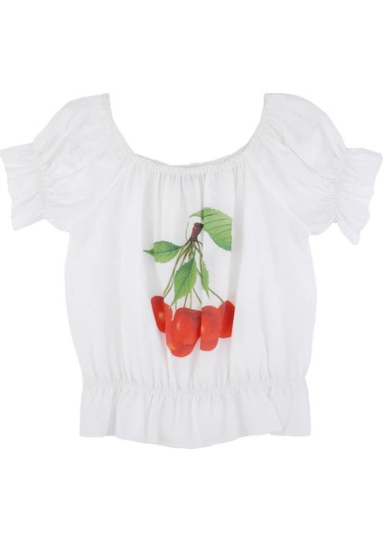 Kız Çocuk Beli Lastikli Baskılı Bluz BK23YK14099 fiyatları