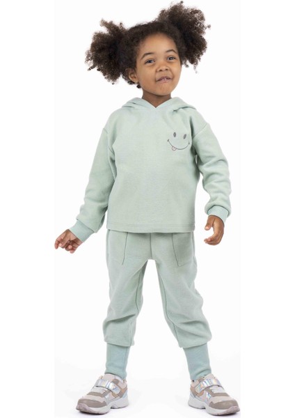 Kız Çocuk Baskılı Kapüşonlu Sweatshırt BB22KK12029