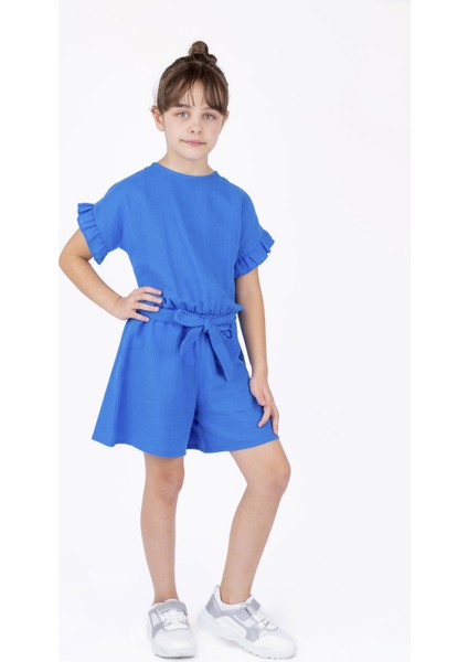 Kız Çocuk Bel Kuşaklı Şort Tulum fırsatları