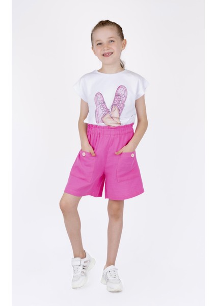 Kız Çocuk Düğmeli Şort BK23YK14168