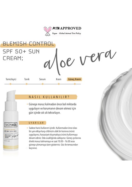 Spf 50+ Leke Karşıtı Aloe Vera Nemlendiricili Güneş Kremi 50 ml