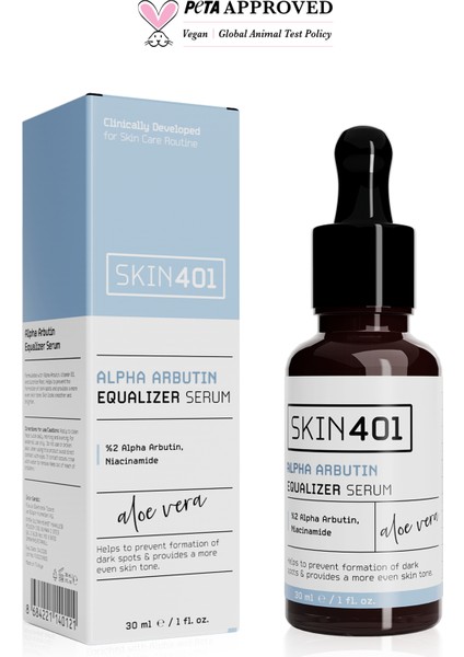 SKIN401 Arbutin %2 Cilt Tonu Eşitleyici Leke Karşıtı Serum 30ML (%25 Tanıtım )