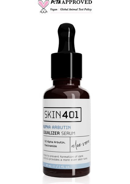 SKIN401 Arbutin %2 Cilt Tonu Eşitleyici Leke Karşıtı Serum 30ML (%25 Tanıtım )