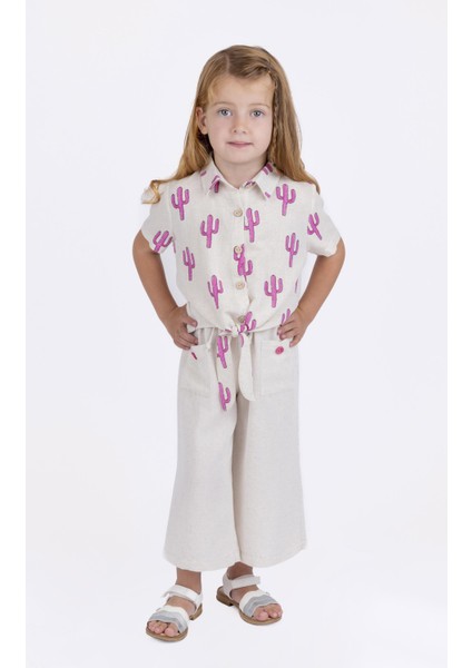 Kız Çocuk Keten Karışımlı Pantolon BB23YK12105