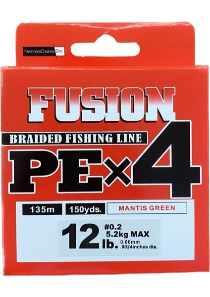 Fusion Pe X4 Mantıs Green 135MT Ip Misina (Su Geçirmez)