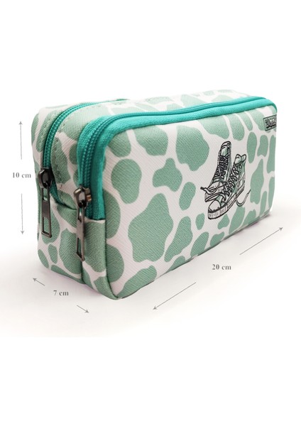 Kalem Kutusu Inek Kalemkutu Vegan Deri Iki Bölmeli Kalemlik - Yeşil indirimleri