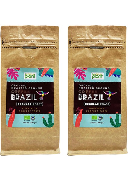 Organik Filtre Kahve Brezilya Medium 2x200 Gr (Öğütülmüş)