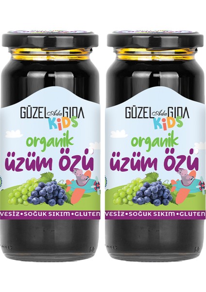 Kids Organik Üzüm Özü 2X290 gr ( Soğuk Sıkım )