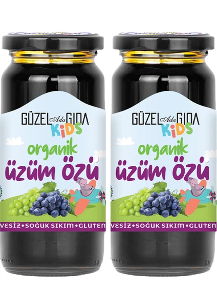 Güzel Ada Gıda Kids Organik Üzüm Özü 2X290 gr ( Soğuk Sıkım )