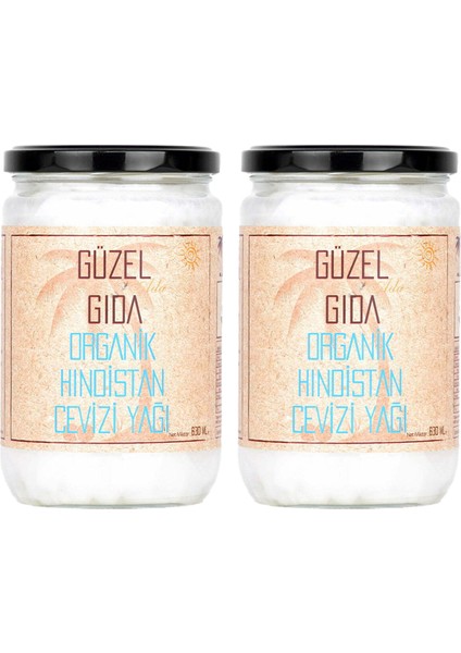 Organik Hindistan Cevizi Yağı 2x630 Ml (Soğuk Sıkım)