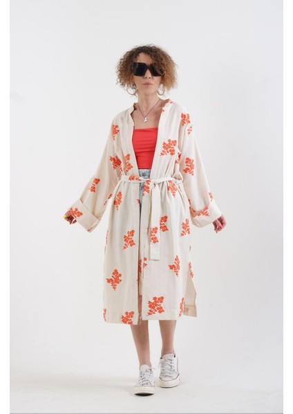Nar Çiçeği Nakışlı Kimono Ceket fiyatları