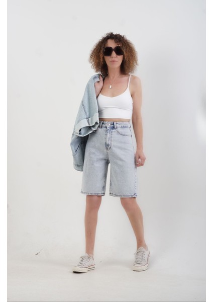 Mavi Denim Bermuda Şort