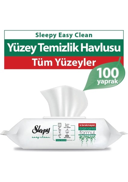 Easy Clean Parabensiz Yüzey Temizlik Havlusu Beyaz Sabun Kokusu 100 Yaprak