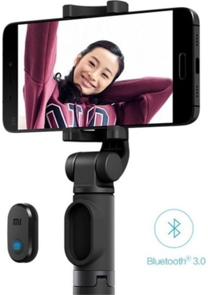 Bluetooth Kumandalı Orjinal Selfie Çubuğu - Monopod - Tripod Siyah