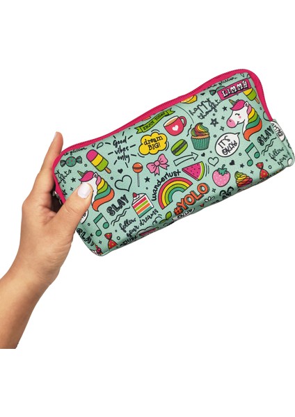 Kalem Kutusu Unicorn Kalemkutu Vegan Deri Iki Bölmeli Kalemlik fırsatları