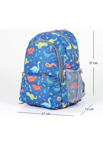 Üçlü Okul Çanta Seti Dinozor Mavi PLCAN2079 303 modelleri