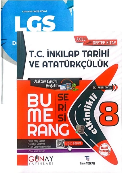 Günay Yayınları 8.Sınıf Bumerang Inkılap Tarihi Defter&kitap-Yeni Baskı-(Muba Yayınları Denemeli)