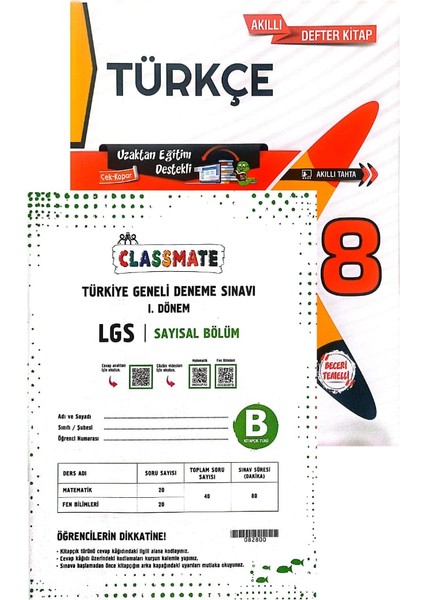 8.Sınıf Bumerang Türkçe Defter&kitap-Yeni Baskı-(Muba Yayınları Denemeli)