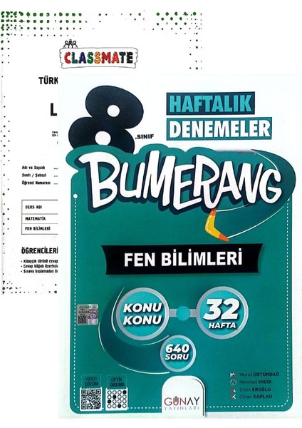 8.Sınıf Bumerang Fen Bilimleri Deneme-Yeni Baskı-(Muba Yayınları Denemeli)