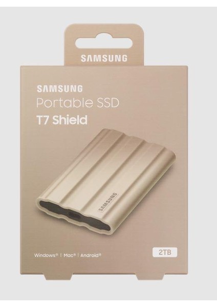 T7 Shield 2tb MU-PE2T0K/WW 1050MB-1000MB/SN USB 3.2 Gen2 Harici SSD Bej 3 Yıl Samsung Turkıye Garantili