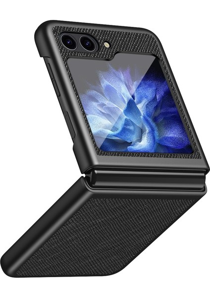 Hongshou-Samsung Galaxy Z Flip5 Için Çapraz Dokulu Kılıf (Yurt Dışından)