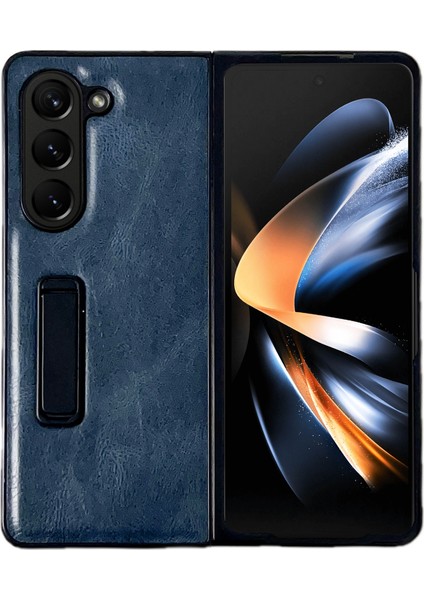 Hongshou-Samsung Galaxy Z Fold5 Için Crazy Horse Doku Tutucu Kılıf (Yurt Dışından)