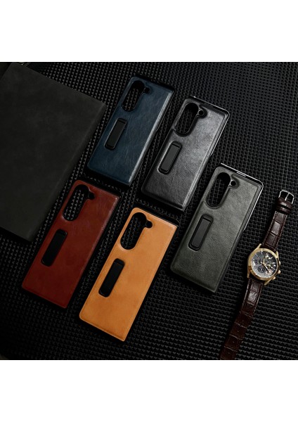 Hongshou-Samsung Galaxy Z Fold5 Için Crazy Horse Doku Tutucu Kılıf (Yurt Dışından) fırsatları