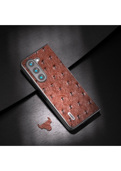 Hongshou-Samsung Galaxy Z Fold5 Için Abe Devekuşu Dokulu Kılıf (Yurt Dışından) fiyatları