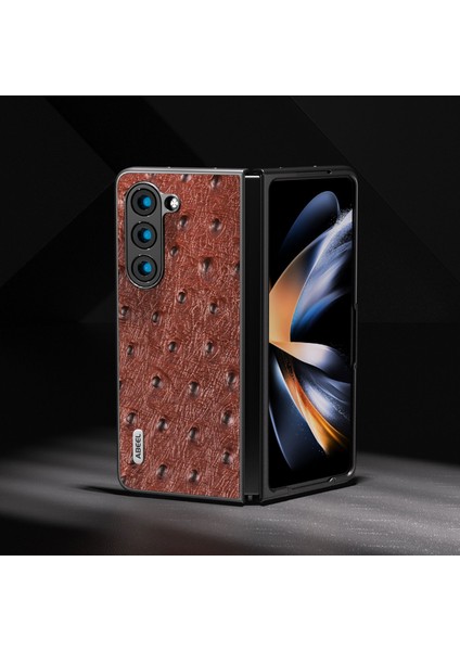 Hongshou-Samsung Galaxy Z Fold5 Için Abe Devekuşu Dokulu Kılıf (Yurt Dışından) modelleri