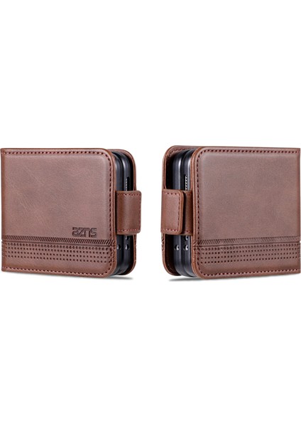 Hongshou-Samsung Galaxy Z Flip5 5g Için Azns Buzağı Dokulu Kılıf (Yurt Dışından)