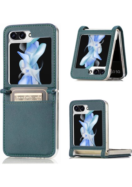 Hongshou-Samsung Galaxy Z Flip5 Için Litchi Texture Pu Arka Telefon Kılıfı (Yurt Dışından) fiyatları