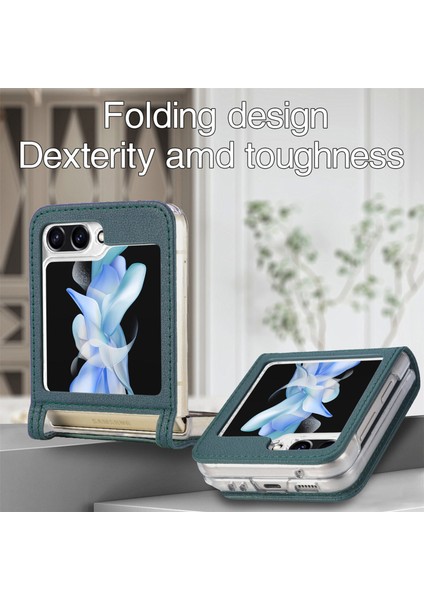 Hongshou-Samsung Galaxy Z Flip5 Için Litchi Texture Pu Arka Telefon Kılıfı (Yurt Dışından) indirimleri