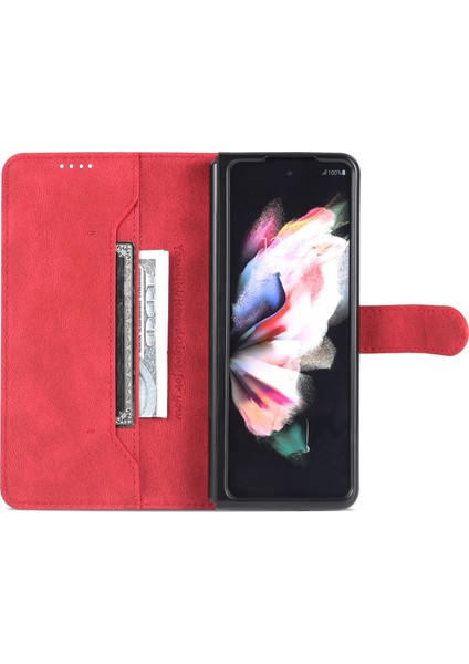 Hongshou-Samsung Galaxy Z Fold5 Için Azns Skin Fe Pu+Tpu Kılıf (Yurt Dışından)