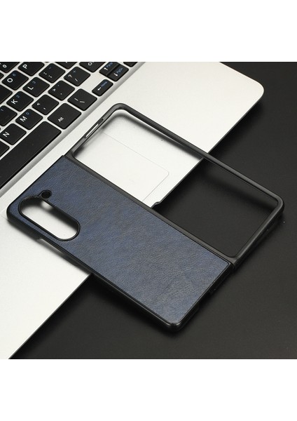 Hongshou-Samsung Galaxy Z Fold5 Için Litchi Dokulu Telefon Kılıfı (Yurt Dışından)