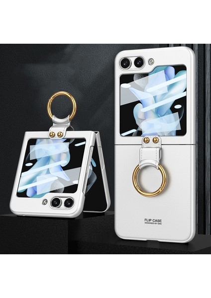 Hongshou-Samsung Galaxy Z Flip5 Için Yüzüklü Gkk Ultra Ince Pc Kılıfı (Yurt Dışından)