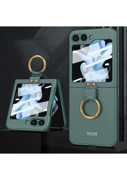 Hongshou-Samsung Galaxy Z Flip5 Için Yüzüklü Gkk Ultra Ince Pc Kılıfı (Yurt Dışından)