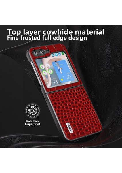 Hongshou-Samsung Galaxy Z Flip5 Için Abe Timsah Desenli Kılıf (Yurt Dışından) modelleri