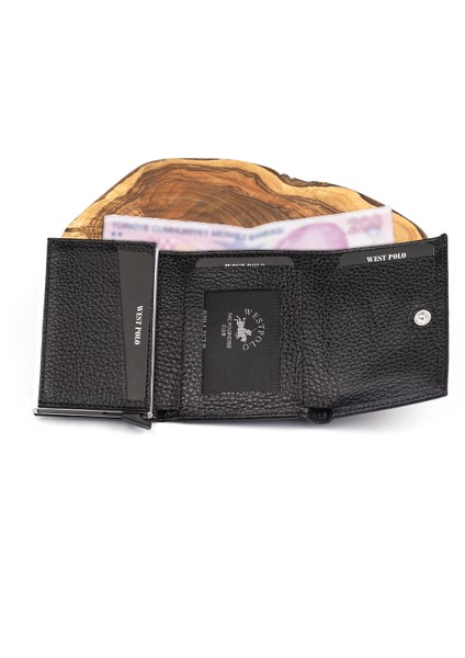 West Polo 5550 Hakiki Deri Mekanizmalı Cüzdan & Suni Mekanizmalı Kemer Erkek Set modelleri