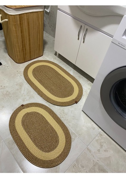 Ikili Jüt Desenli Kapı Önü Paspas 2li Banyo Paspası Balkon Paspası Hediyelik, ev eşyası 2'li fiyatları